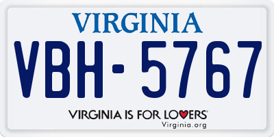 VA license plate VBH5767