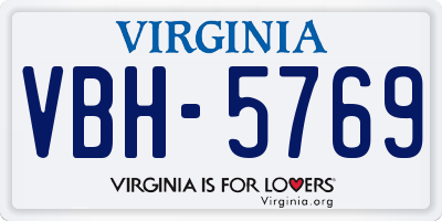 VA license plate VBH5769