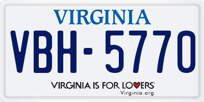 VA license plate VBH5770