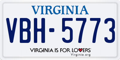 VA license plate VBH5773