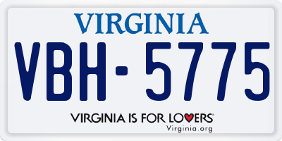 VA license plate VBH5775