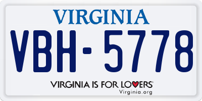 VA license plate VBH5778