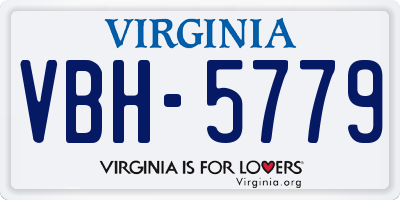 VA license plate VBH5779