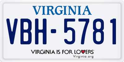 VA license plate VBH5781