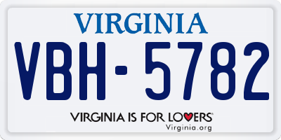 VA license plate VBH5782