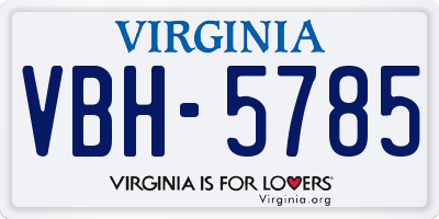 VA license plate VBH5785