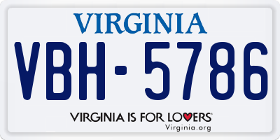 VA license plate VBH5786