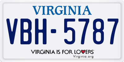 VA license plate VBH5787