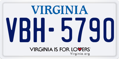 VA license plate VBH5790