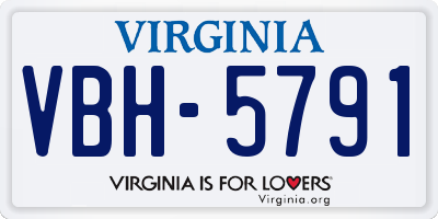 VA license plate VBH5791