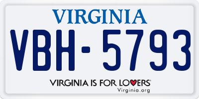 VA license plate VBH5793