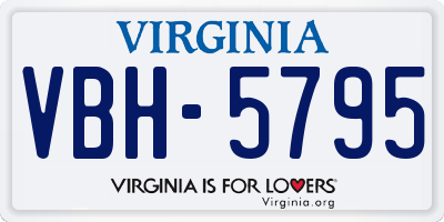 VA license plate VBH5795
