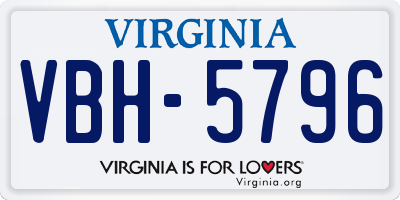 VA license plate VBH5796