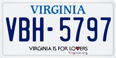 VA license plate VBH5797