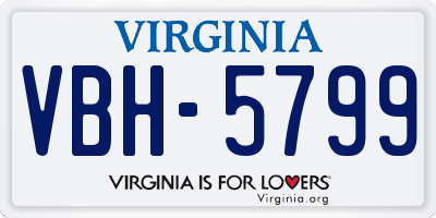VA license plate VBH5799