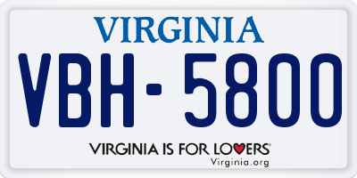 VA license plate VBH5800
