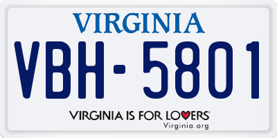 VA license plate VBH5801