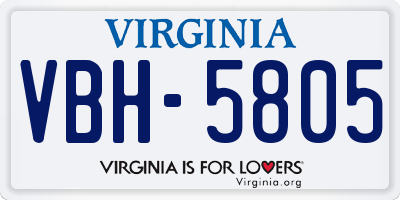 VA license plate VBH5805