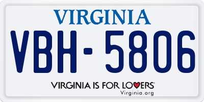 VA license plate VBH5806