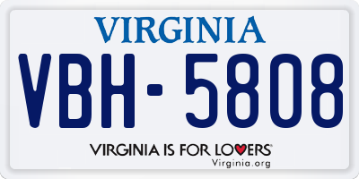 VA license plate VBH5808