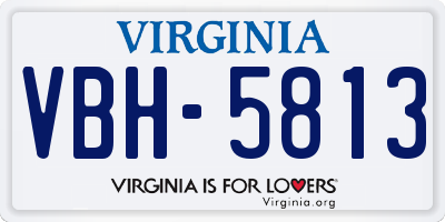 VA license plate VBH5813