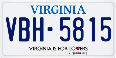 VA license plate VBH5815