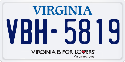 VA license plate VBH5819