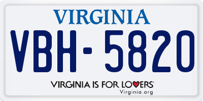 VA license plate VBH5820