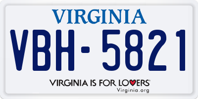 VA license plate VBH5821