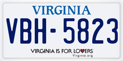VA license plate VBH5823