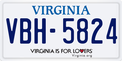 VA license plate VBH5824