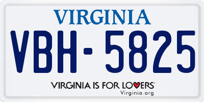 VA license plate VBH5825