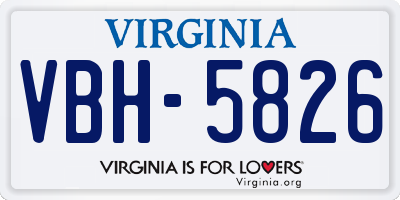 VA license plate VBH5826