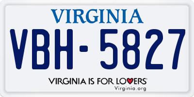 VA license plate VBH5827