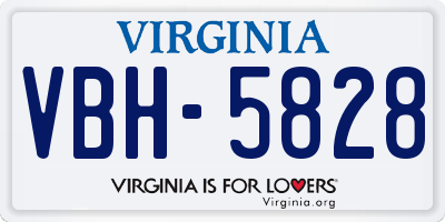 VA license plate VBH5828