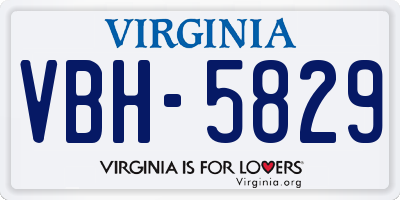 VA license plate VBH5829