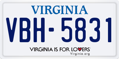 VA license plate VBH5831