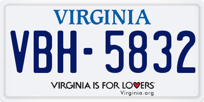 VA license plate VBH5832