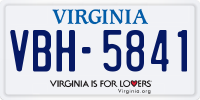 VA license plate VBH5841
