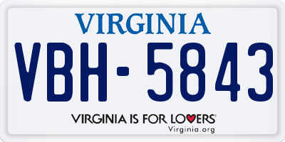 VA license plate VBH5843