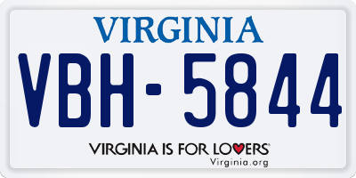 VA license plate VBH5844
