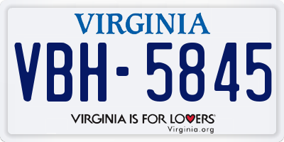 VA license plate VBH5845