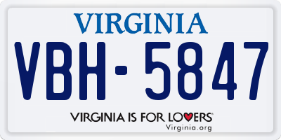 VA license plate VBH5847