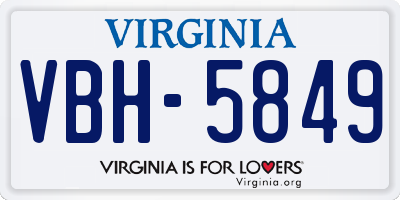 VA license plate VBH5849