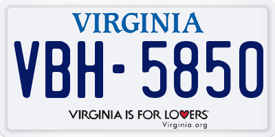 VA license plate VBH5850