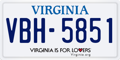 VA license plate VBH5851