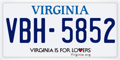 VA license plate VBH5852