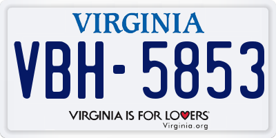 VA license plate VBH5853