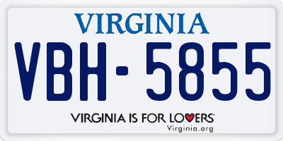 VA license plate VBH5855