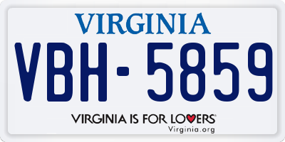 VA license plate VBH5859